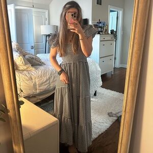 Striped Black and White Maxi Dress